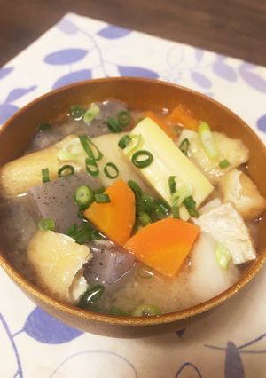 給食の「みそけんちん汁」♡具沢山みそ汁-レシピのメイン写真