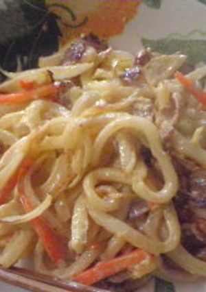 スイートチリマヨ焼きうどん♪-レシピのメイン写真
