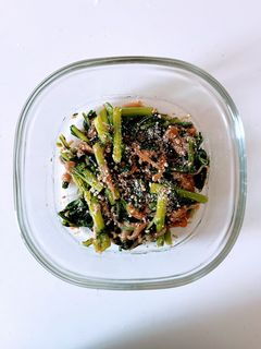 茹でて和えるだけ!春菊なめ茸和え-レシピのメイン写真