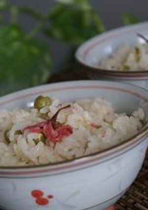 お花見に♪桜香る。。豆ごはん-レシピのメイン写真