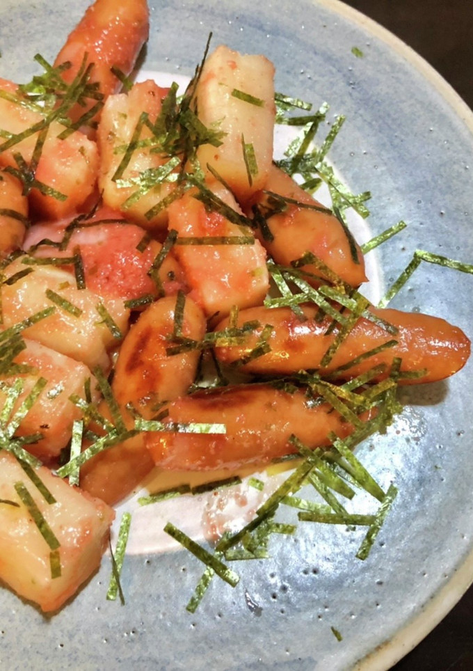 切り餅とソーセージの明太パスタソース-レシピのメイン写真
