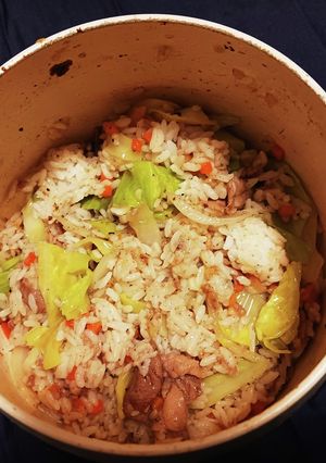 野菜炒めチャーハン（野菜炒めにご飯投入）-レシピのメイン写真