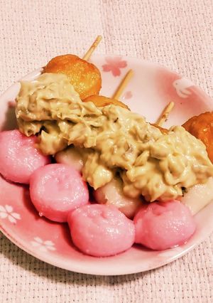 “わさび漬けマヨネーズ3色練り天団子”-レシピのメイン写真