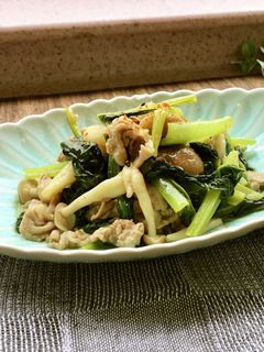 小松菜と豚肉の炒め煮-レシピのメイン写真