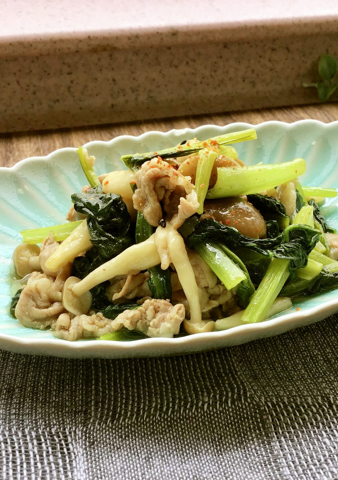 小松菜と豚肉の炒め煮-レシピのメイン写真