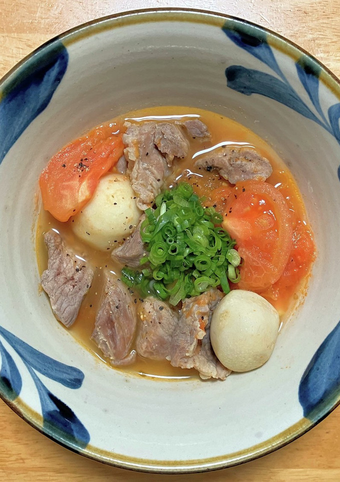 簡単です☆カレー用の豚肉と里芋のトマト煮-レシピのメイン写真