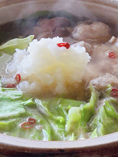 食材3つ☆炙り鶏鍋☆みぞれ鍋キャベツ大根-レシピのメイン写真