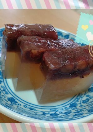 よもぎ風味の小豆寒天-レシピのメイン写真