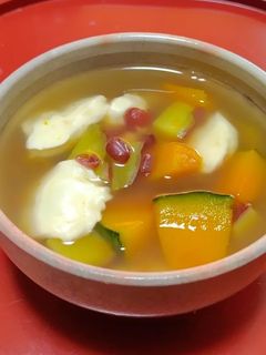 南瓜・芋入り「さけるチーズ」しるこ-レシピのメイン写真
