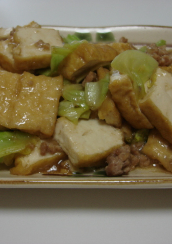 厚揚げと挽肉の味噌炒め-レシピのメイン写真