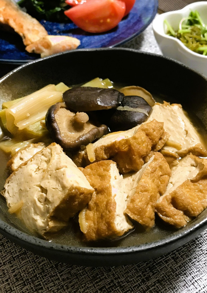 冬の定番♪「厚揚げと葱の煮物」-レシピのメイン写真