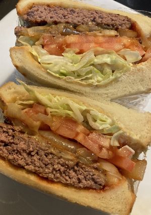 合挽き肉でハンバーガー-レシピのメイン写真
