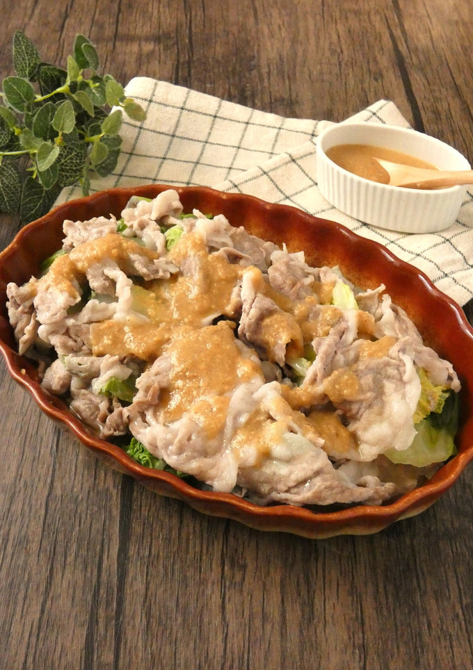 豚しゃぶと白菜のごま味噌だれ-レシピのメイン写真