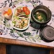 とろろ芋に豚肉の甘辛煮on