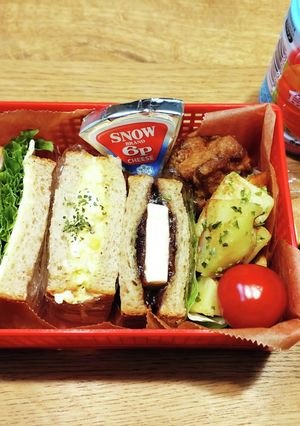高１！男子弁当！全粒粉サンドイッチ109-レシピのメイン写真