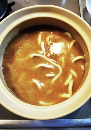☆土鍋で煮込む和風カレーうどん-レシピのメイン写真
