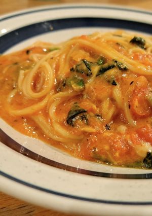 ワンパン トマトクリームパスタ-レシピのメイン写真