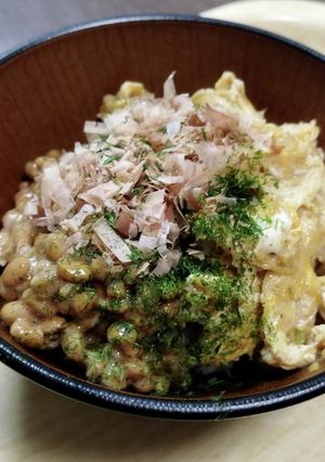 納豆と炒り卵の二色丼-レシピのメイン写真
