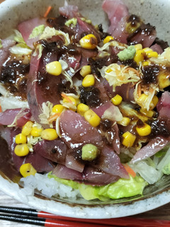 【手抜き】玉ねぎサラダの海鮮丼-レシピのメイン写真