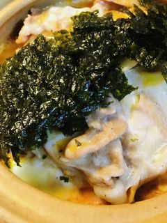 鍋の素●豚肉&玉子のキムチうどん鍋-レシピのメイン写真