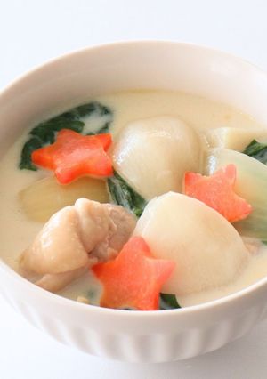 子ども喜ぶ！鶏とかぶのミルクスープ-レシピのメイン写真