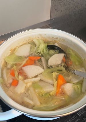アゴだしだけの、シンプル野菜スープ-レシピのメイン写真