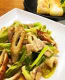 簡単！キャベツとちくわの棒棒鶏ソース炒め