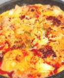 エソの擂り身天玉丼風　追い花椒辣醤