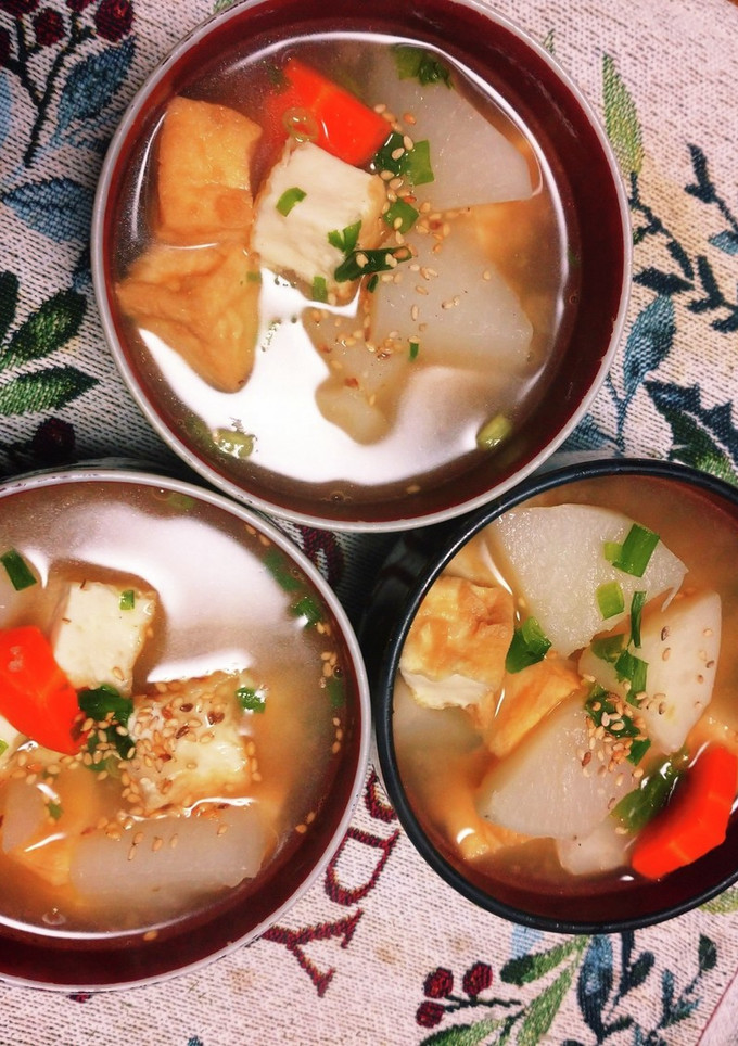 簡単にも！かぶと絹厚揚げの味噌汁-レシピのメイン写真