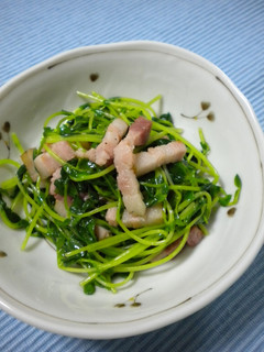 豆苗(とうみょう)とベーコンの炒め物-レシピのメイン写真