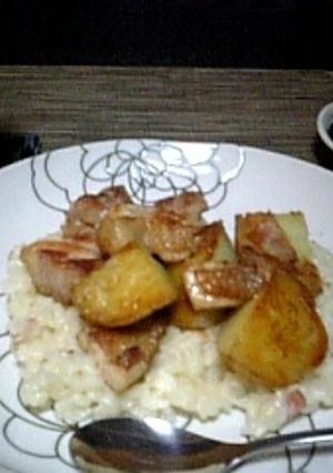 春だよ♪新じゃがと鶏のクリームリゾット！-レシピのメイン写真