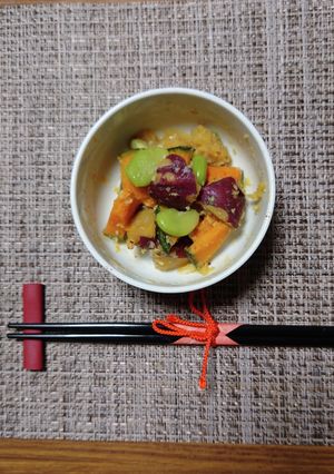 ヨウサマの減塩薩摩芋&南瓜の塩麴和え-レシピのメイン写真