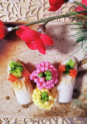 お正月に♪ちくわ門松＆ハムフラワー-レシピのメイン写真