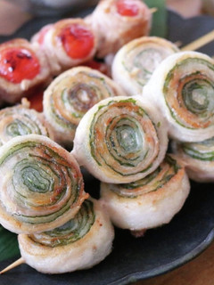 豚バラと大葉のくるくる串-レシピのメイン写真