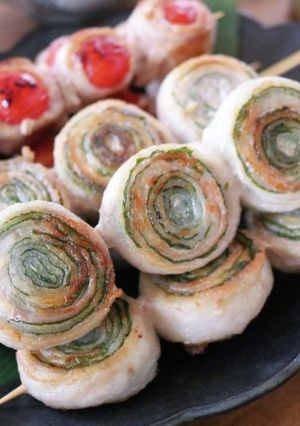 豚バラと大葉のくるくる串-レシピのメイン写真