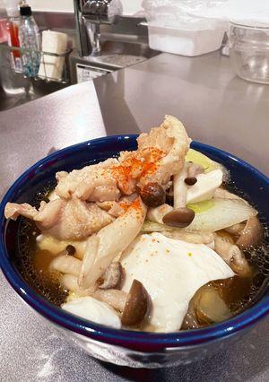激うま！お豆腐ときのこ入り鶏皮の鴨出汁風-レシピのメイン写真