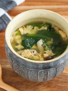 ほうれん草としめじのふわふわ卵スープ-レシピのメイン写真