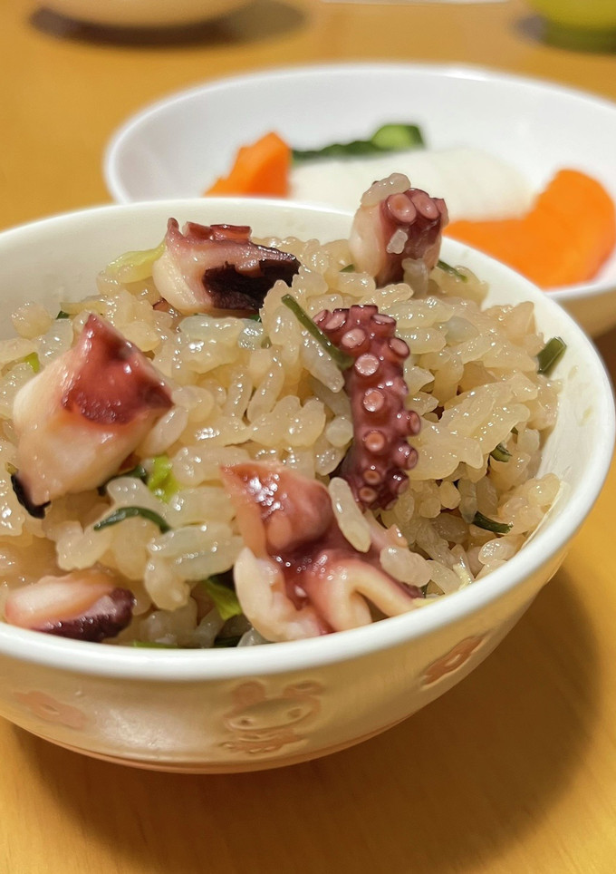 簡単♫たこと青ねぎの炊き込みご飯-レシピのメイン写真