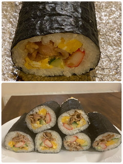 生姜焼き好きな恵方巻き-レシピのメイン写真