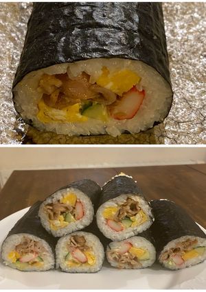 生姜焼き好きな恵方巻き-レシピのメイン写真