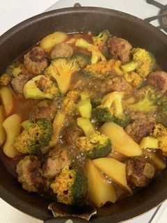 ブロッコリーとミートボールのカレー煮-レシピのメイン写真