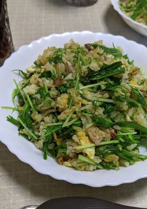 塩分控えめでも美味しい水菜チャーハン-レシピのメイン写真