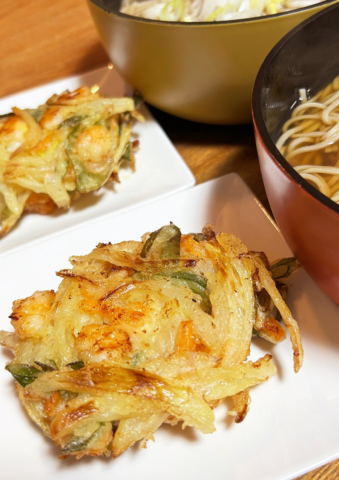 かき揚げ。サクッと後乗せかき揚げ蕎麦に。-レシピのメイン写真