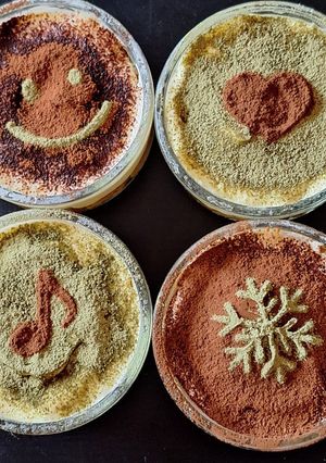 抹茶&ココアのティラミス。生クリームなし-レシピのメイン写真
