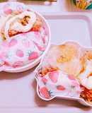 トマトスープで作るおにぎり弁当