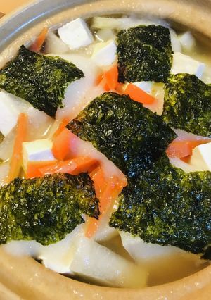 鍋の素活用●海苔餅の鶏鍋-レシピのメイン写真