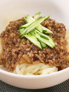 簡単肉味噌のジャージャーうどん-レシピのメイン写真