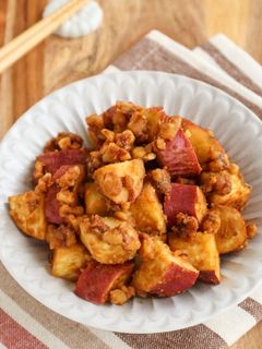 レンジで完成♫さつまいものくるみ味噌和え-レシピのメイン写真