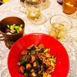 ジャガ芋豚角切りの甜麺醤炒めと大根スープ