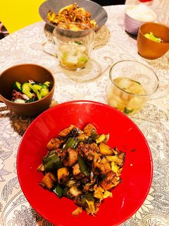 ジャガ芋豚角切りの甜麺醤炒めと大根スープ-レシピのメイン写真